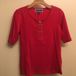 🆕 Karen Scott Lace-Up Scoop Neck